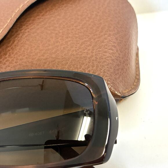 RAY BAN Tortoise Brown sunglasses RB 4067 642/67 Polarized with case - Picture 2 of 9
